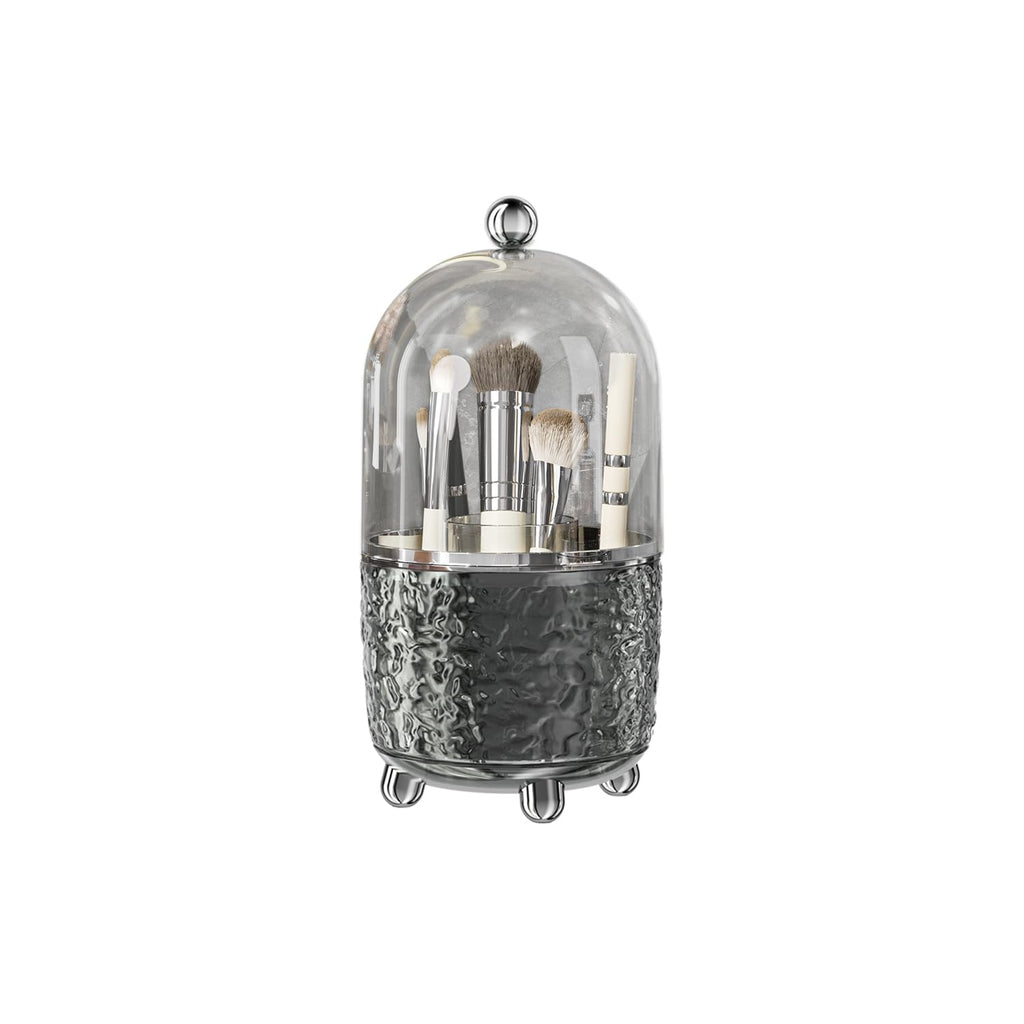 Makeup Brush Holder with Lid 360° Rotating