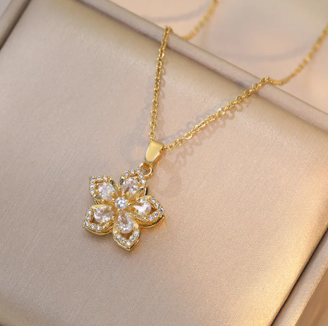 Rotating  Zircon Necklace