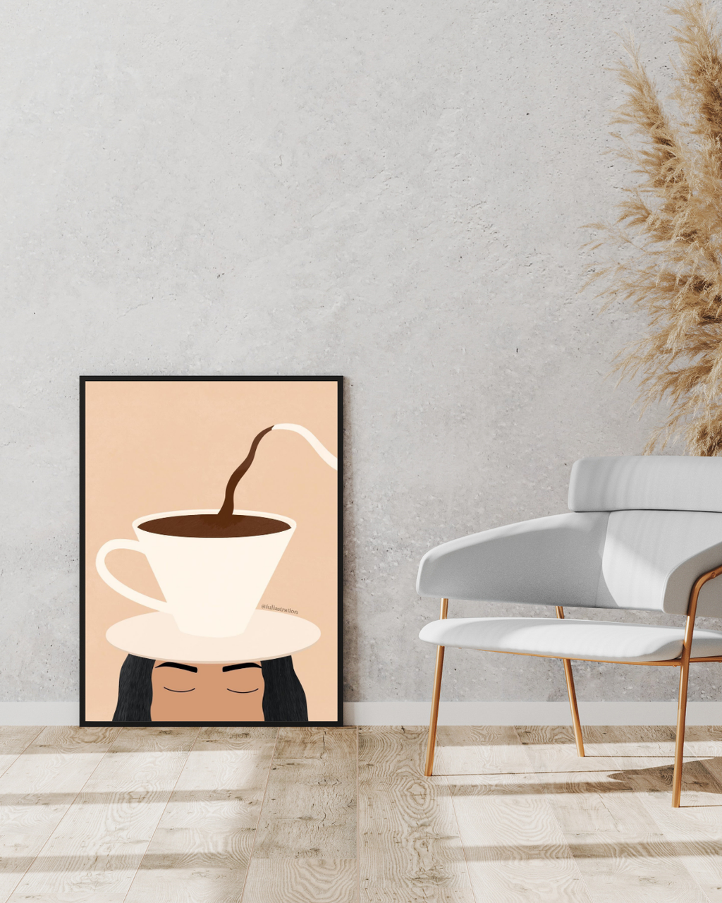 Morning Muse Coffee Abstract Framed Wall Art Print 12 x 16