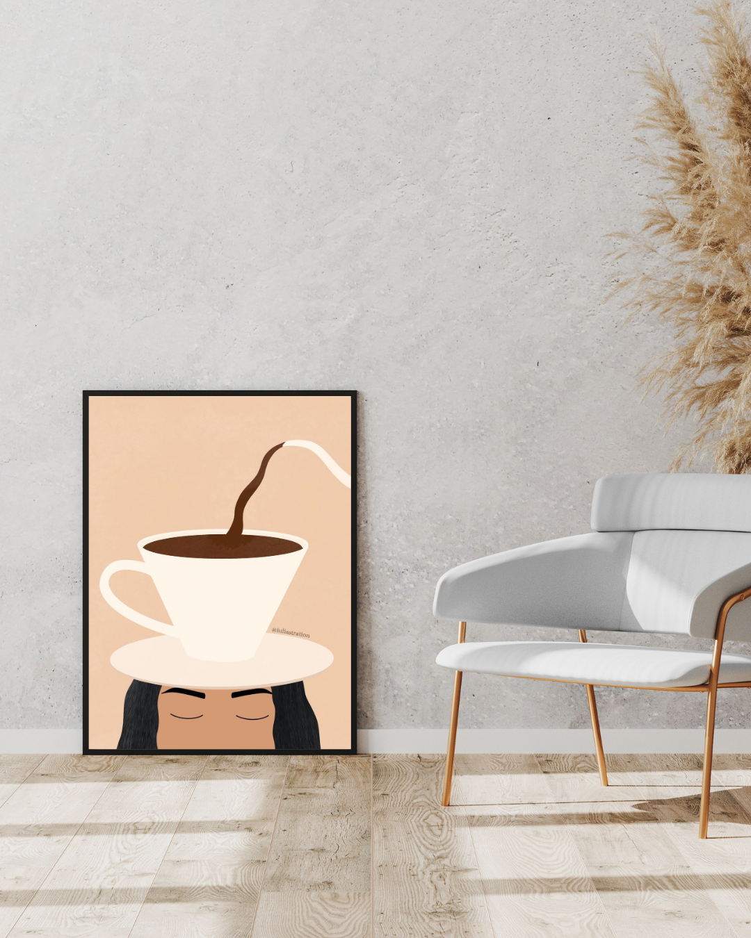 Morning Muse Coffee Abstract Framed Wall Art Print 12 x 16