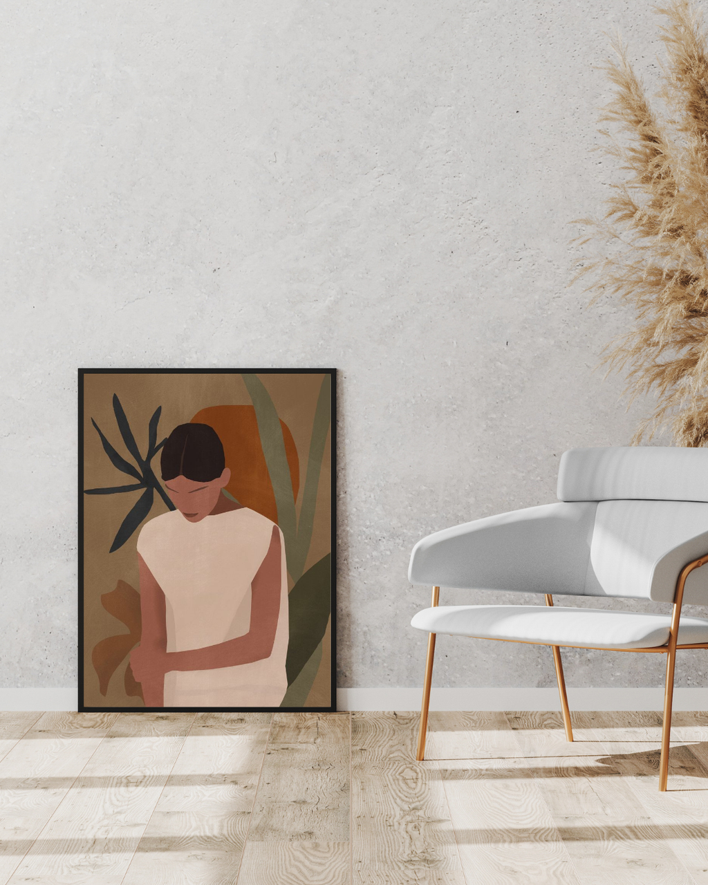 Modern Neutral Botanical Framed Wall Art 12 x 16