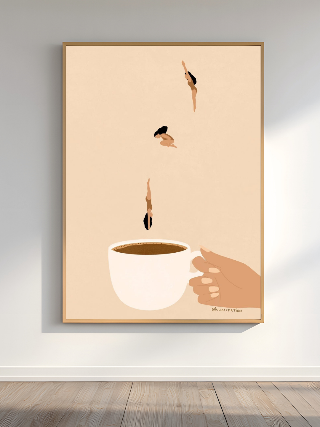 Brewed Whimsy Coffee Framed Wall Art Print 12 x 18