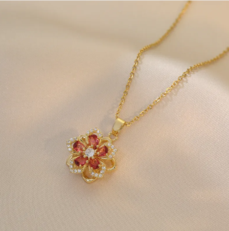 Rotating  Zircon Necklace